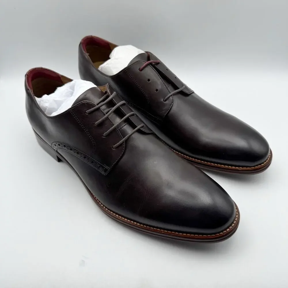 JOHNSTON & MURPHY Mens Conard 2.0 Dress Shoes US 13D Mahogany Brown Leather NIB